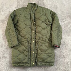 J. Crew Quilted Signature Puffer Jacket Coat Green Women's XS Primaloft Cocoon
